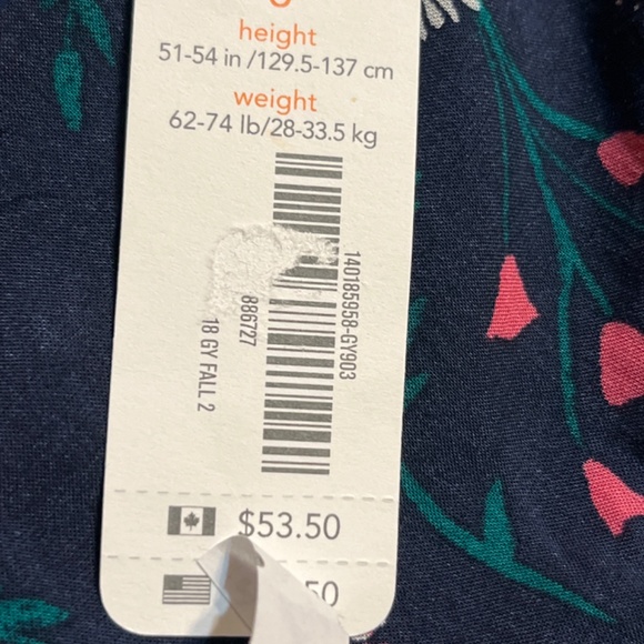 NWT Extremely Pretty Girls Floral Print Navy Blue Dress.  Sz. 8 Girls. - Picture 15 of 15